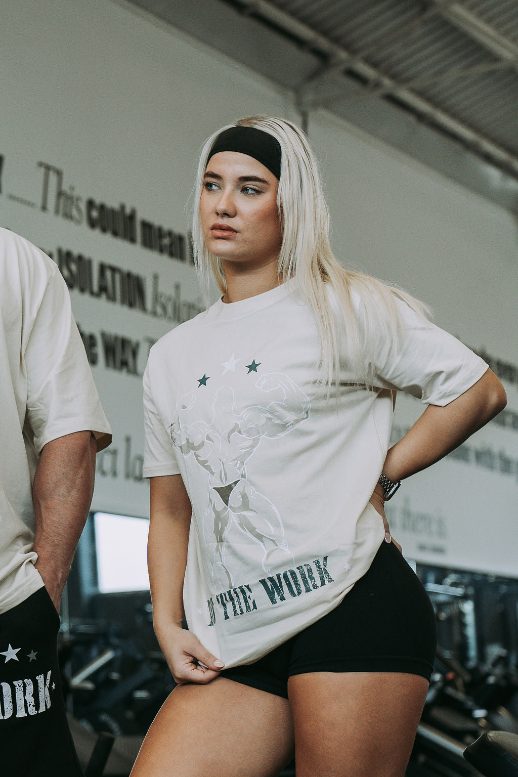 Double Bicep Tee in Cream