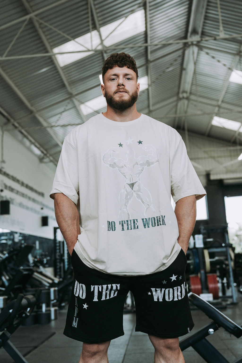 Double Bicep Tee in Cream