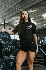 Floral Design Tshirt in Black