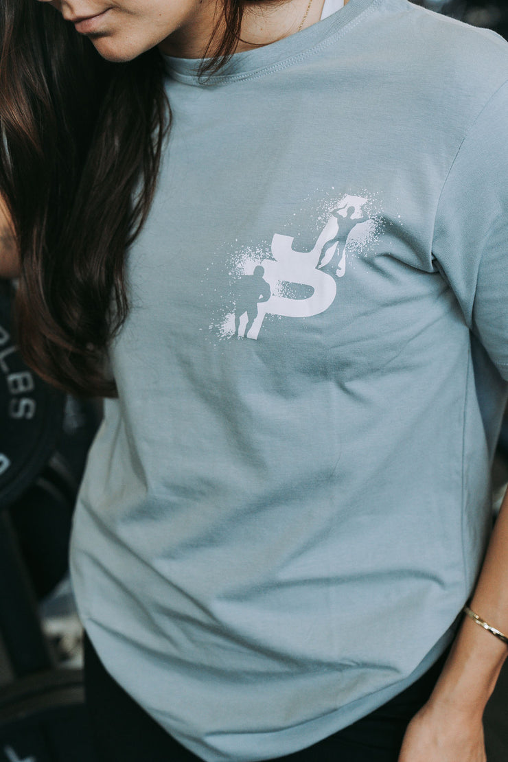 Floral Design Tshirt in Pastel Blue