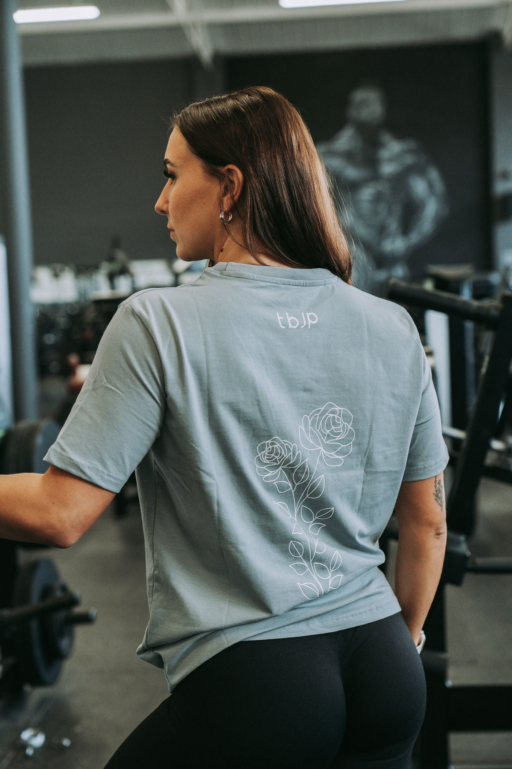 Floral Design Tshirt in Pastel Blue