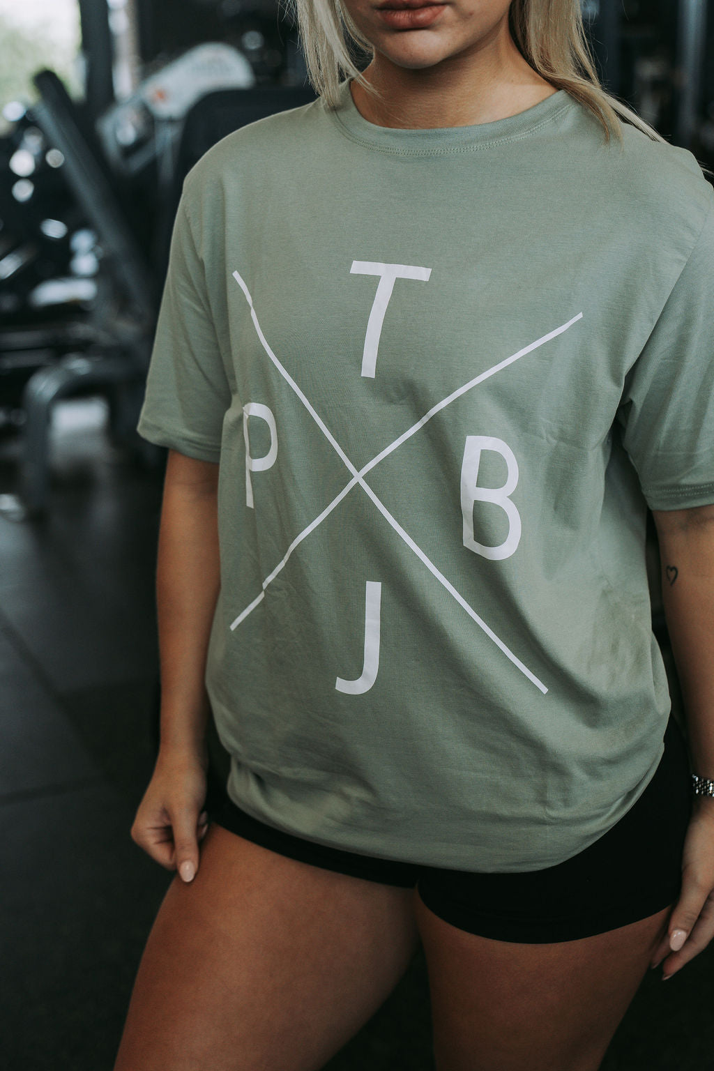 X Graphic Tshirt in Sage Green