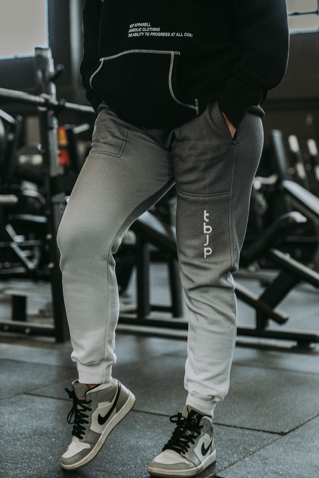 Ombre Joggers In Grey