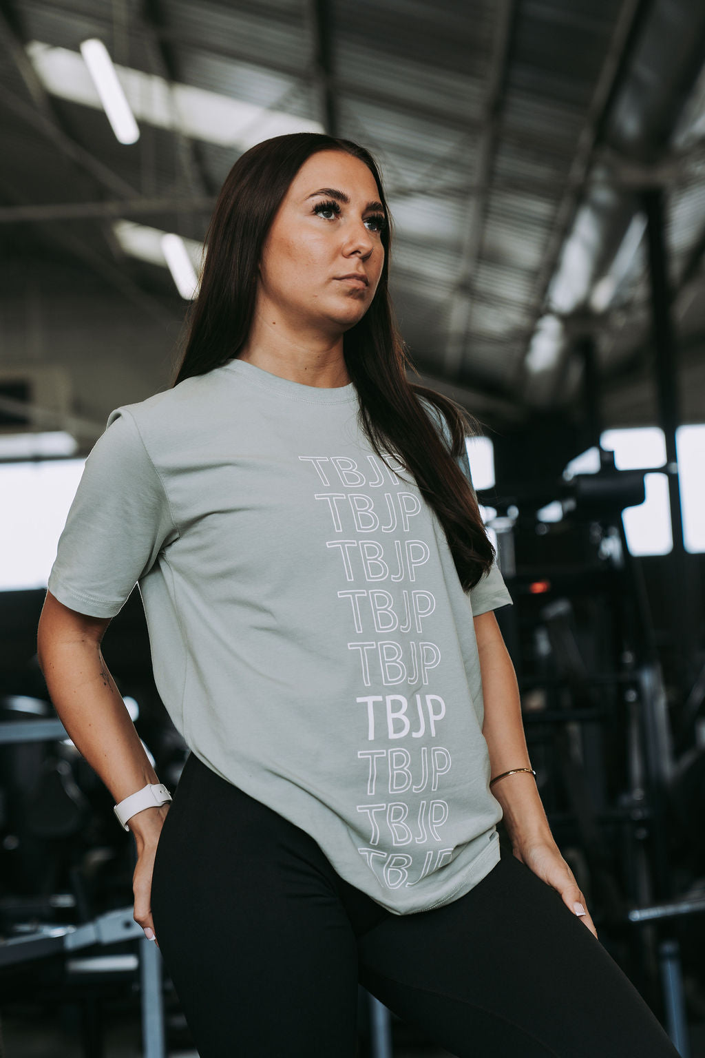 Repeat Logo Tshirt in Sage Green