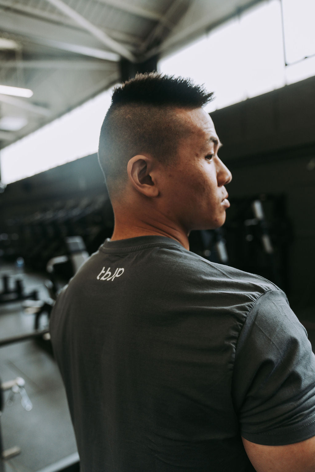 Double Bicep Tee in Grey