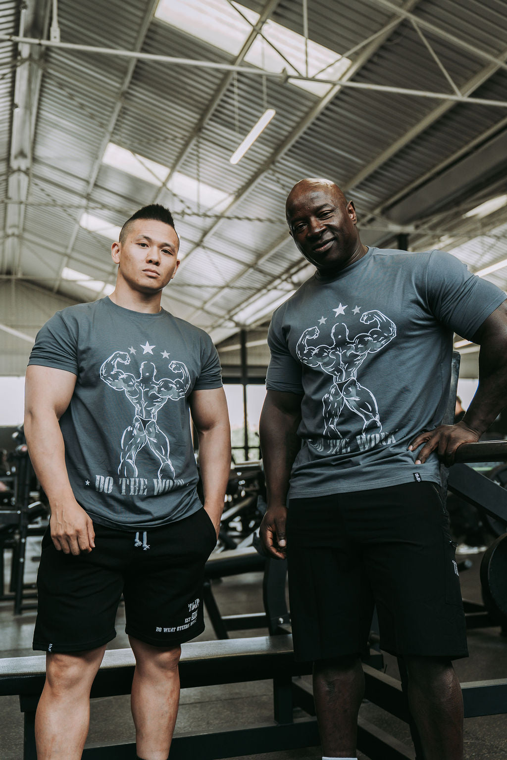 Double Bicep Tee in Grey