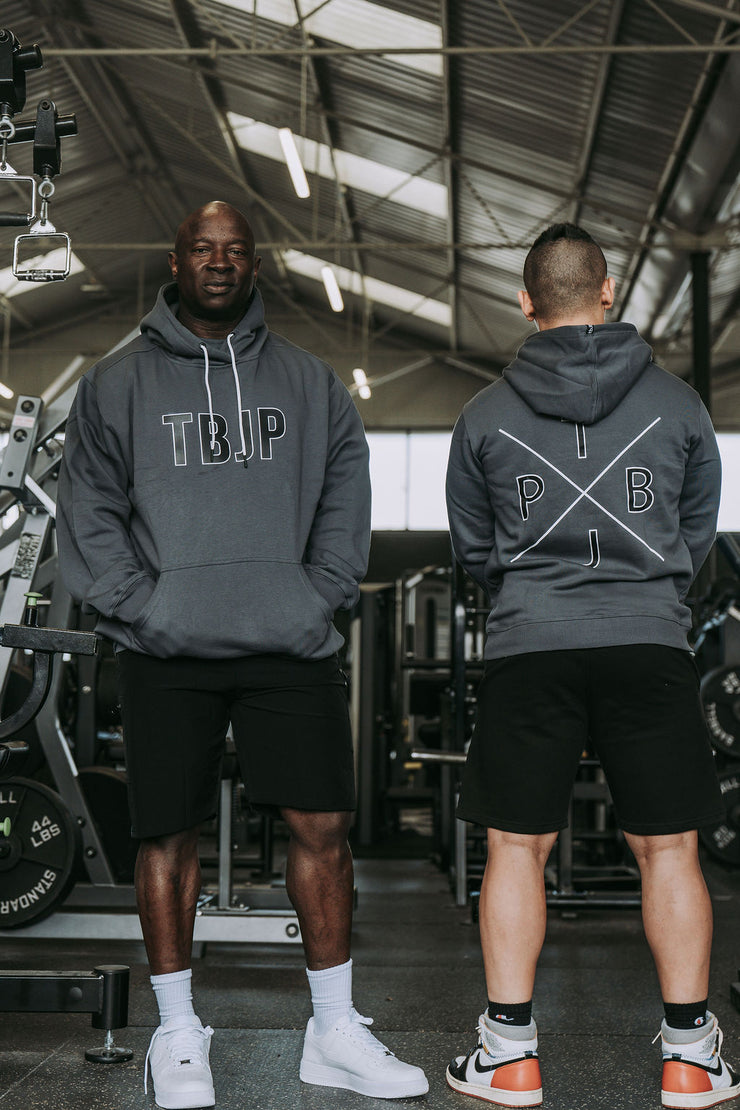 X Graphic Hoodie in Grey
