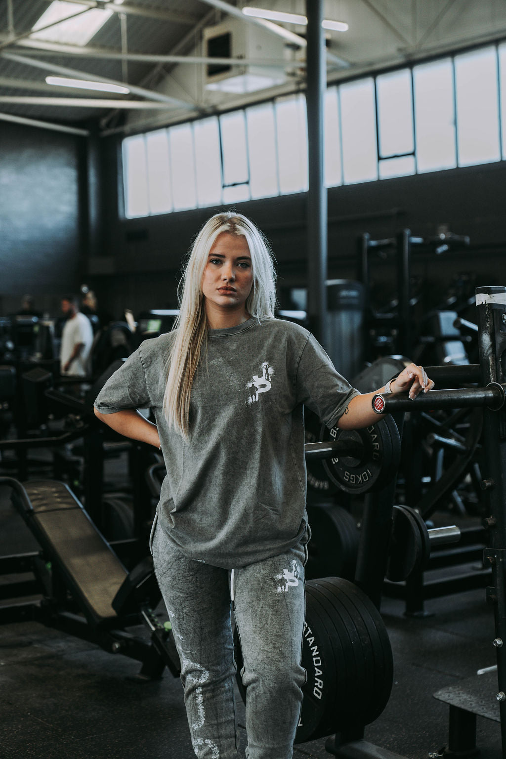 Distressed Joggers in Dark Grey