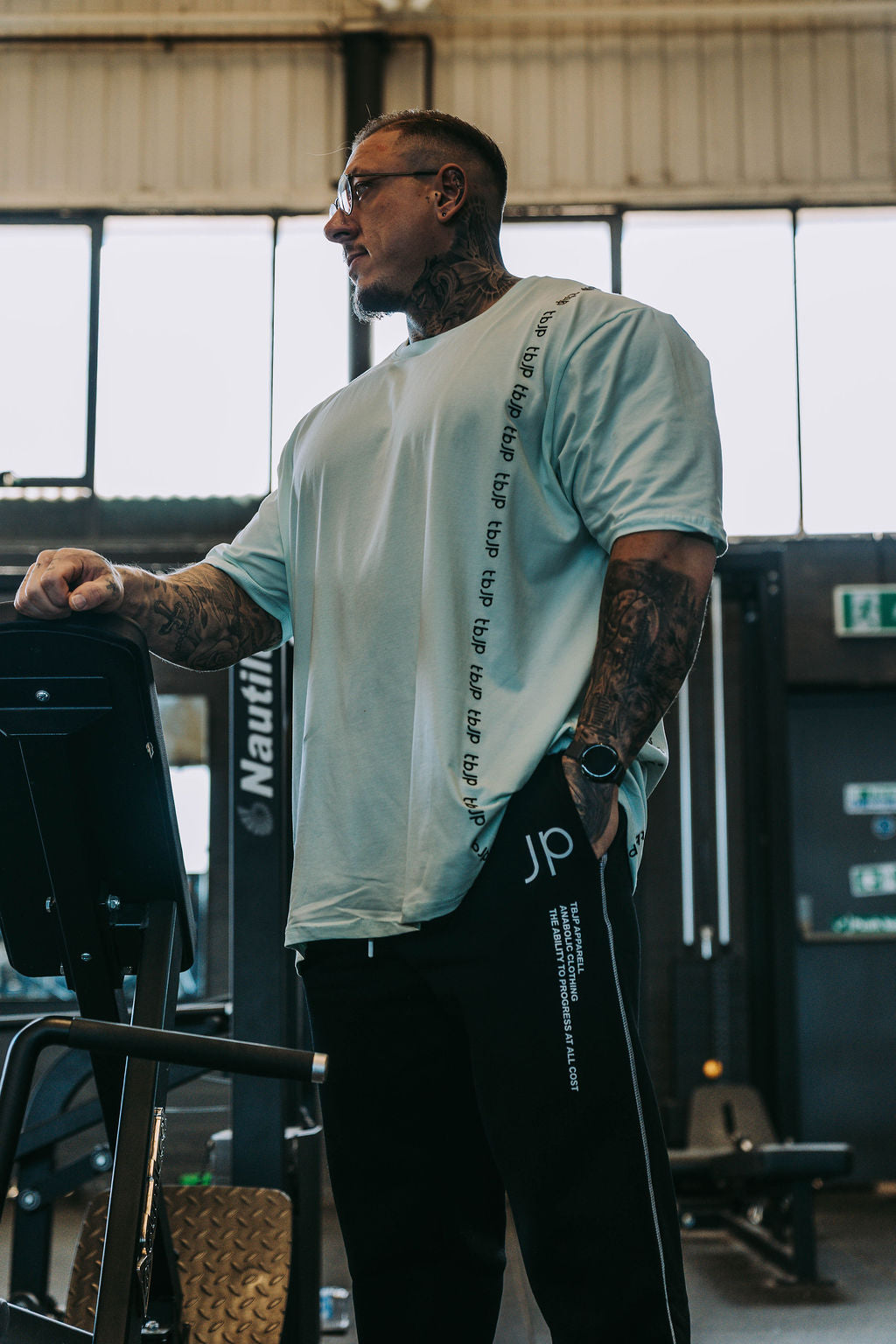 Vertical Embossed Tee in Mint Green