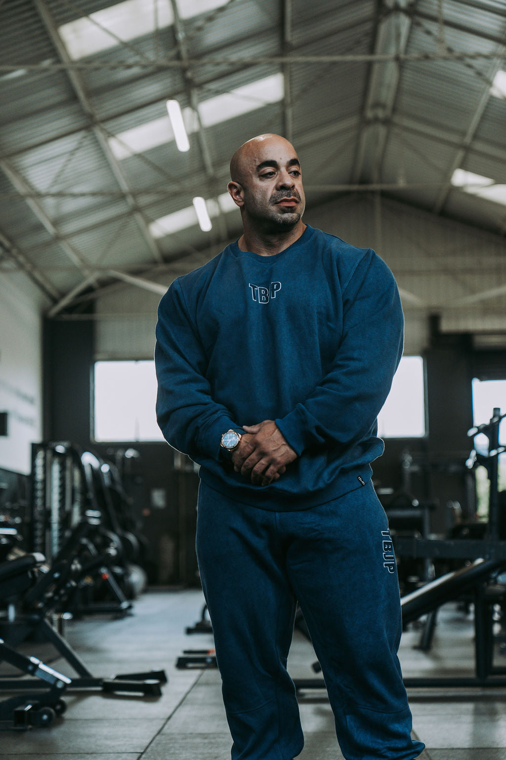 Do The Work Sweater in Acid Wash Blue