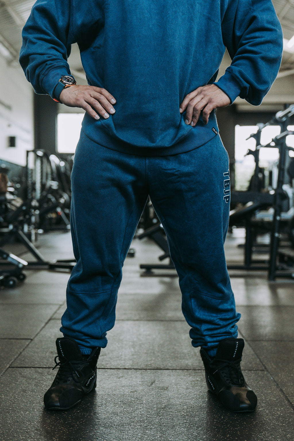 Do The Work Joggers in Acid wash Blue