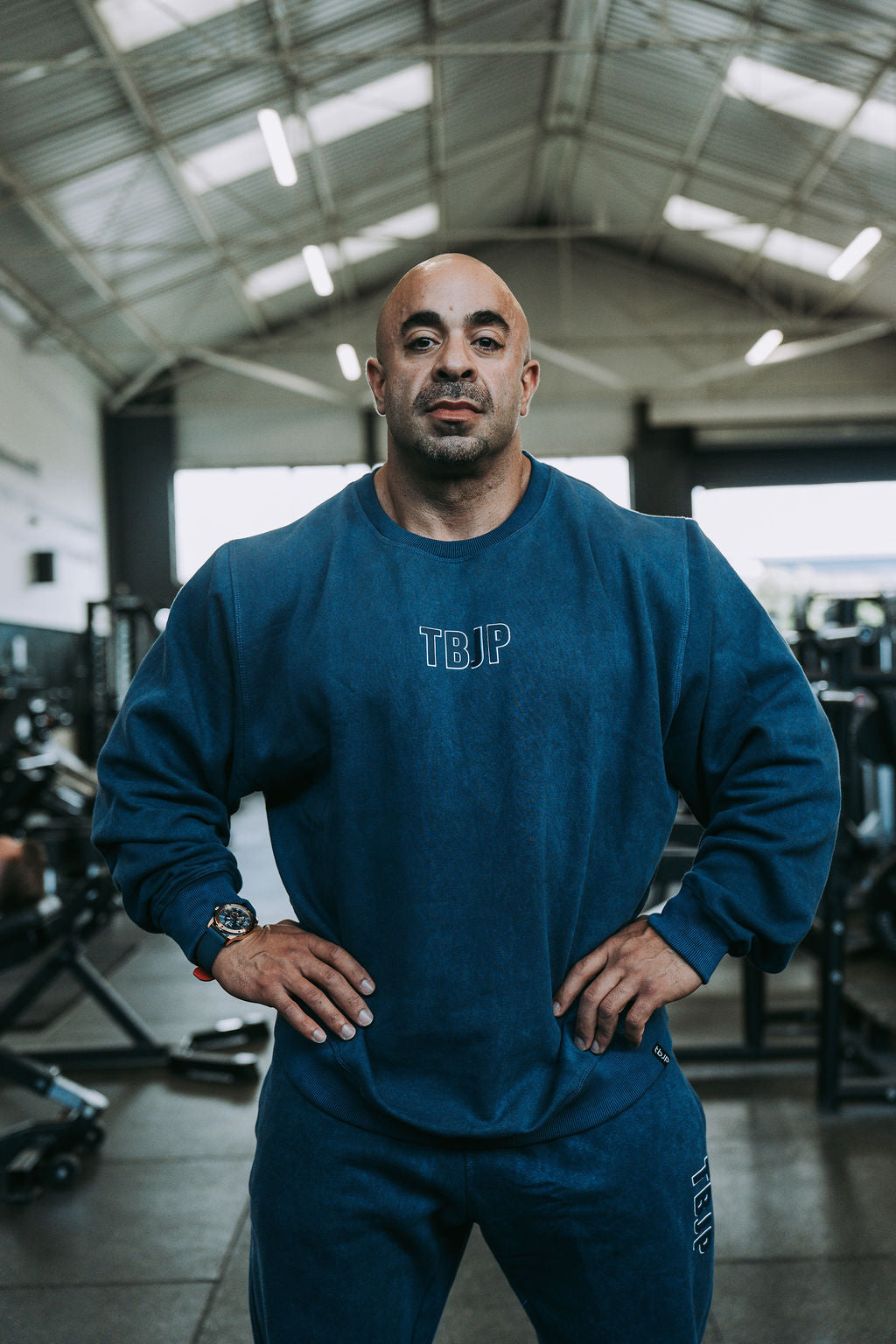 Do The Work Sweater in Acid Wash Blue