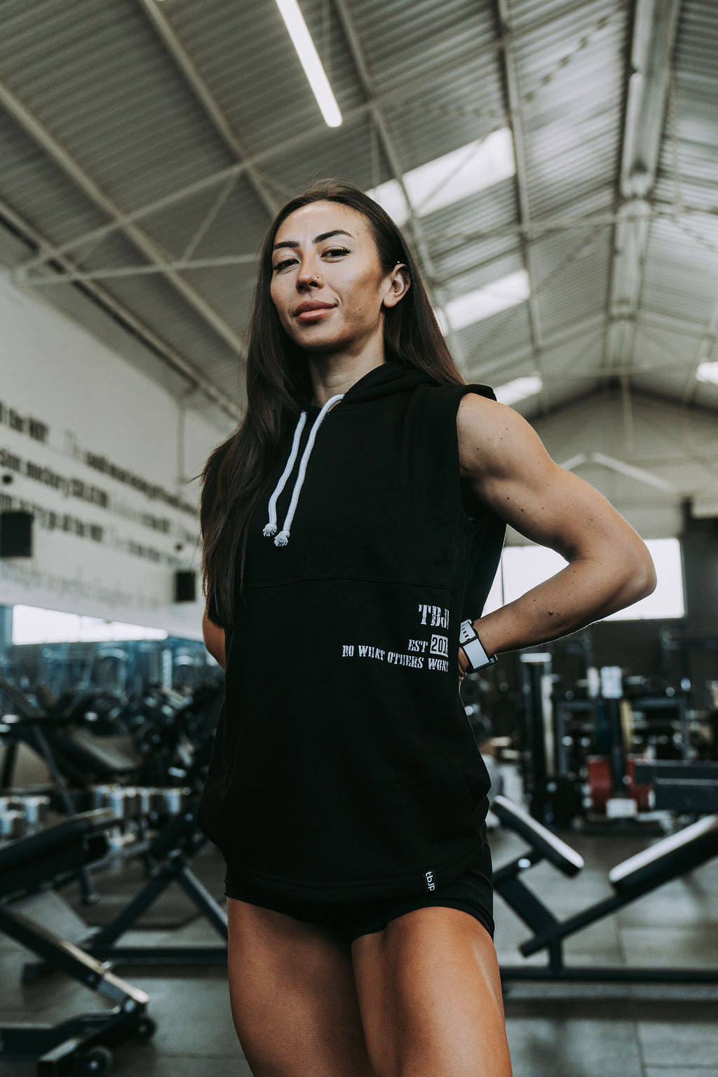 Do What Other Wont Sleeveless Hoodie in Black