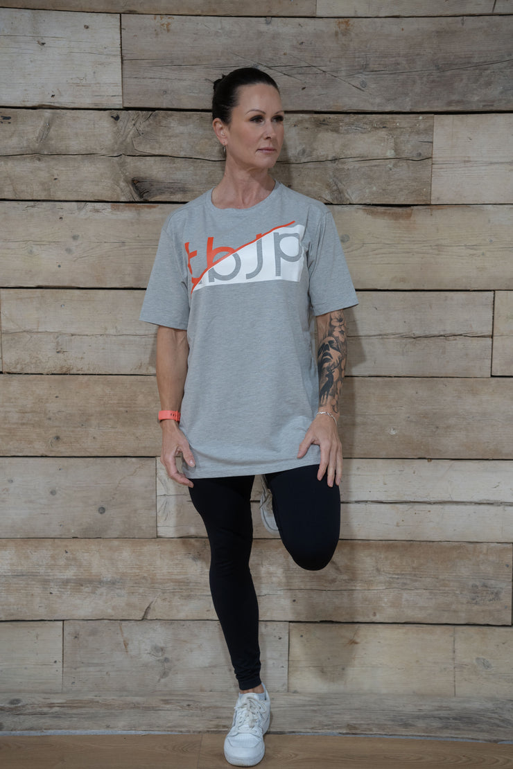 Diagonal Graphic Tee in Light Grey