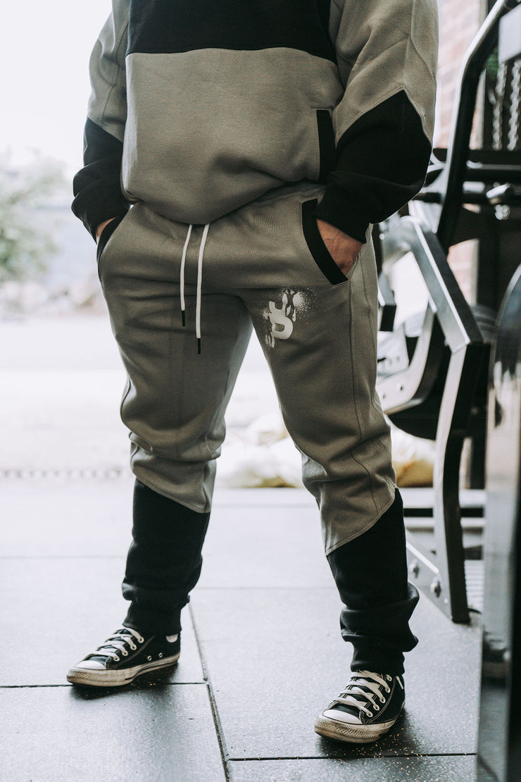 Grey & Black Diagonal Joggers