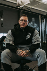 Grey & Black Quarter Zip Hoodie