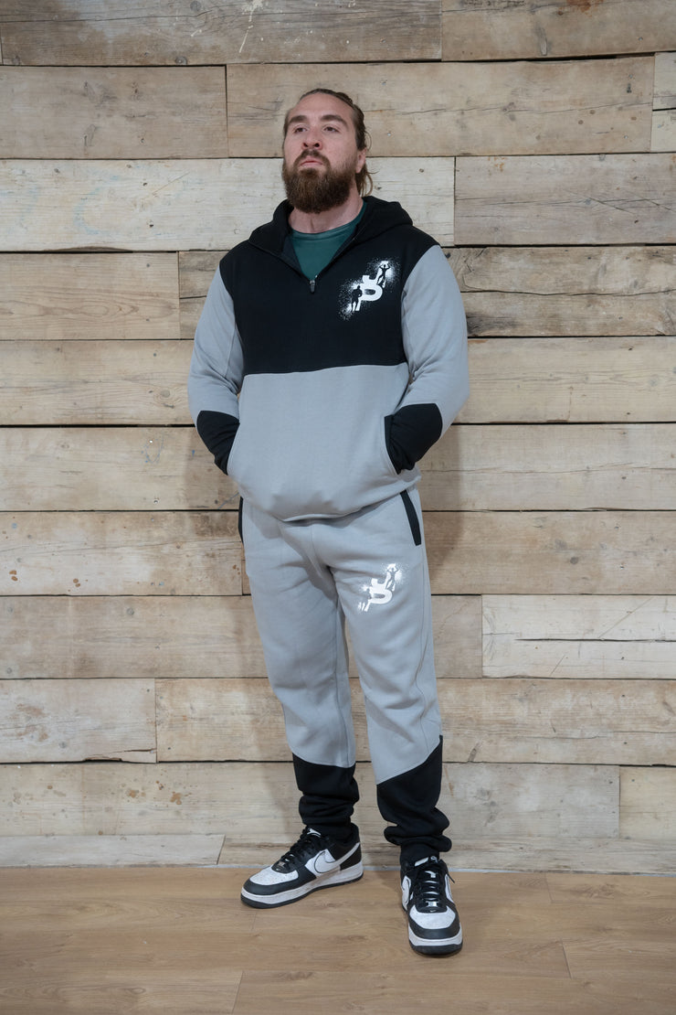 Grey & Black Diagonal Joggers