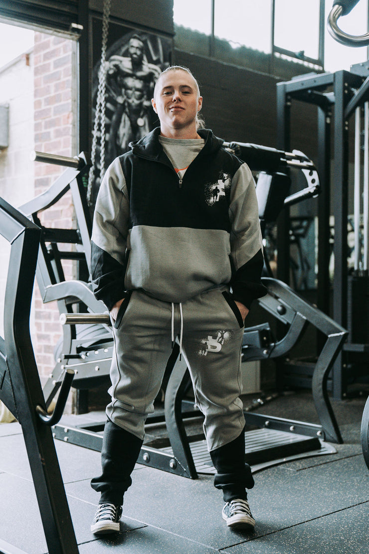 Grey & Black Diagonal Joggers