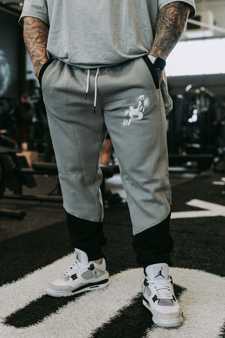 Grey & Black Diagonal Joggers