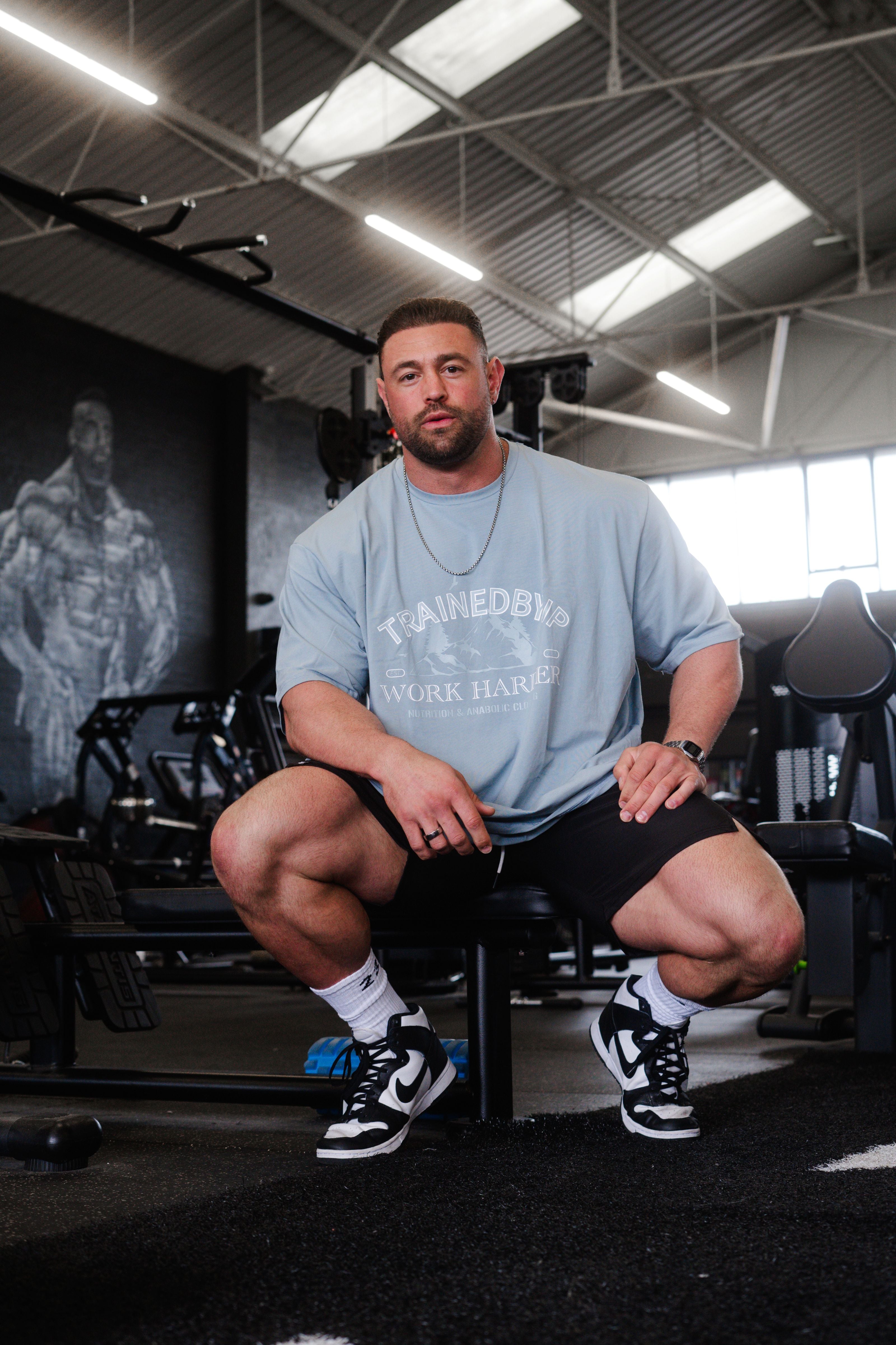 Mountain, Work Harder tee in Grey