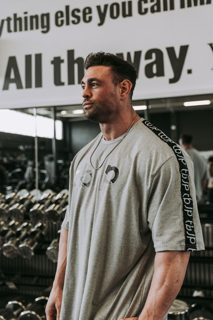 The tbJP Signature Side Stripe Tee in Grey